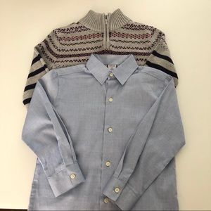 Boys Izod Sweater & Dress Shirt Size M 8